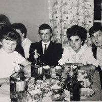 Studniówka 1965 Anka Lipska, Lodzia Wiszniewska, Jurek Wielgosz, Krysia Czerwonogrodzka, Janusz Drozd, Hania Leszkowicz